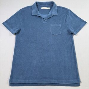 Birdwell Beach Britches Polo Shirt Mens Medium Towel Terry Cloth Surf Summer EUC